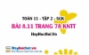 Bài 8.11 trang 78 Toán 11 tập 2 Kết nối tri thức